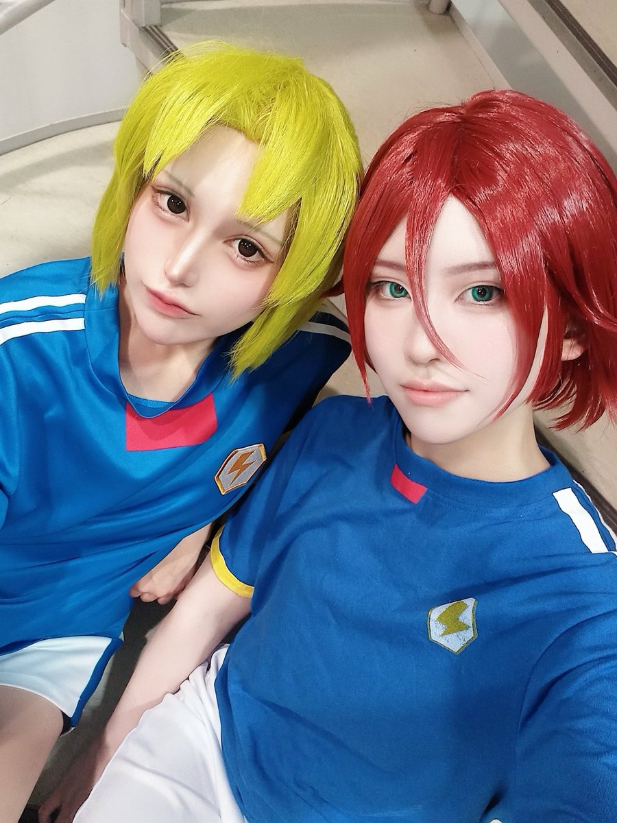 cos
 #アコスタ池袋 お疲れ様でした⚡
3ヶ月ぶりのちゅんさんと基山緑川❤💚

イナイレたくさんいたよ〜‼️‼️‼️うれし‼️‼️‼️