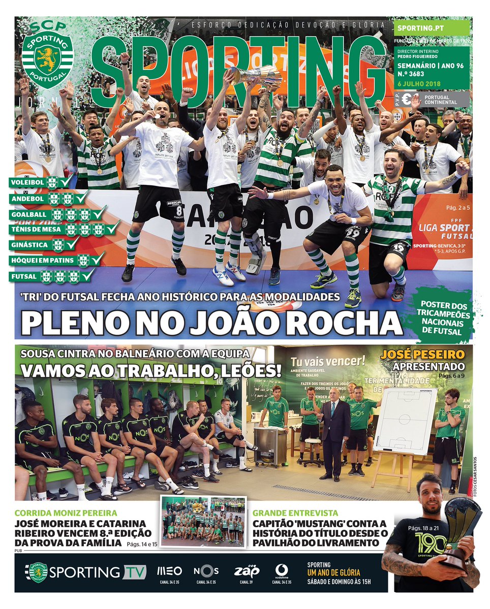 JOKER77 π¦π£π’π₯π§ππ‘π π¦ (@joker77_0) on Twitter photo β³β½ #NesteDiaSCP
ποΈ 06 de Julho de 2018
A capa do Jornal π¦π£π’π₯π§ππ‘π com destaque do "Pleno no JoΓ£o Rocha".
πππ¦
#Sporting #SportingCP <a href="/SportingCP/">Sporting CP</a> β³β½ #NesteDiaSCP
ποΈ 06 de Julho de 2018
A capa do Jornal π¦π£π’π₯π§ππ‘π com destaque do "Pleno no JoΓ£o Rocha".
πππ¦
#Sporting #SportingCP <a href="/SportingCP/">Sporting CP</a>