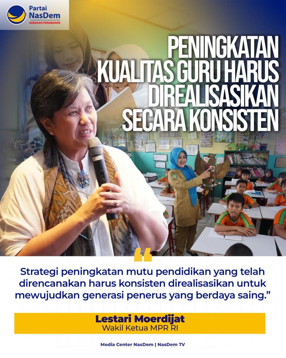 Peningkatan kualitas guru harus konsisten direalisasikan sebagai bagian dari langkah strategis peningkatan mutu pendidikan di Indonesia. 

Menteri Pendidikan Dasar dan Menengah Abdul Mu'ti pada Rabu (2/7) mengungkapkan, salah satu strategi utama dalam peningkatan mutu pendidikan