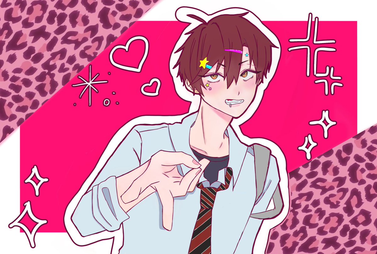 Eeeeee_422's tweet photo. 文化祭でポストカード販売するらしいから描いた‼️こういうギャル系の男子描くの好き
#OC
#絵描きさんフォロバ１００ https://t.co/tCduewlhop