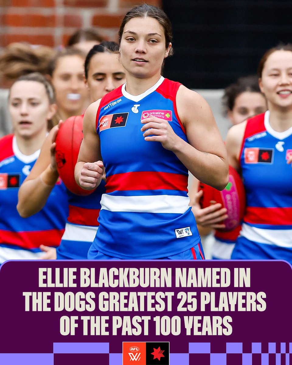 AFL Women's (@aflwomens) on Twitter photo A huge honour for a <a href="/BulldogsW/">WesternBulldogs AFLW</a> great 🐶
<a href="/BobMurphy02/">Bob Murphy</a> tells <a href="/glbastiani/">Gemma</a> why Ellie's inclusion in the Western Bulldogs' 25 greatest players of the last 100 years was a no-brainer: afl.com.au/aflw/news/1355… A huge honour for a <a href="/BulldogsW/">WesternBulldogs AFLW</a> great 🐶
<a href="/BobMurphy02/">Bob Murphy</a> tells <a href="/glbastiani/">Gemma</a> why Ellie's inclusion in the Western Bulldogs' 25 greatest players of the last 100 years was a no-brainer: afl.com.au/aflw/news/1355…