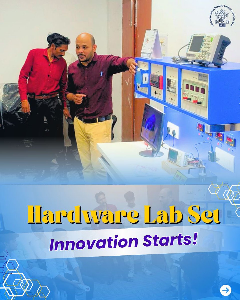 DSTTEBihar's tweet image. A step towards smarter tech!
An IoT lab has been established at Govt. Polytechnic, Sitamarhi under DSTTE Bihar to equip students with hands-on skills in emerging technologies.

What would you solve using IoT? Tell us below!

#IoTLab #NayiUmeed #DSTTEBihar #SkillIndia #FutureReady
