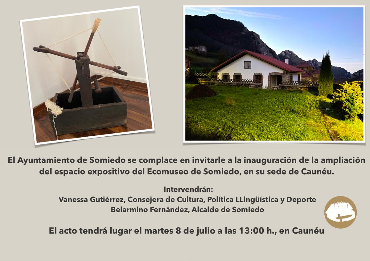 Ampliamos espacio expositivo en la sede del #ecomuseodesomiedo en Caunéu. En la vivienda: aula dedicada a D. José Manuel Feito, natural de La Pola, otra  a los textiles, una tercera al folclore de Somiedo ¡Y mucho más!
¡Os esperamos!
@turismosomiedo <a href="/culturaAST/">Conseyería de Cultura, P. Llingüística y Deporte</a>