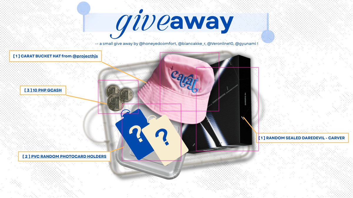 💌 — WONU BDAY GIVE AWAY 📷 

Prizes: 
1 Winner of Carat Bucket Hat purchased from <a href="/projecthjs/">projecthjs ◠‿◠</a>

1 Winner of Random Sealed Daredevil Carat Ver.  

2 Winners of  PVC photocard holders

3 Winners of 10 PHP
 
Mechanics: 
- Like and Rt 
- mbf <a href="/honeyedcomfort/">⭐</a> <a href="/biancakke_r/">Biancs 🌸💎 || PinkCarts 🎀</a> <a href="/Veronline10/">Veron</a>