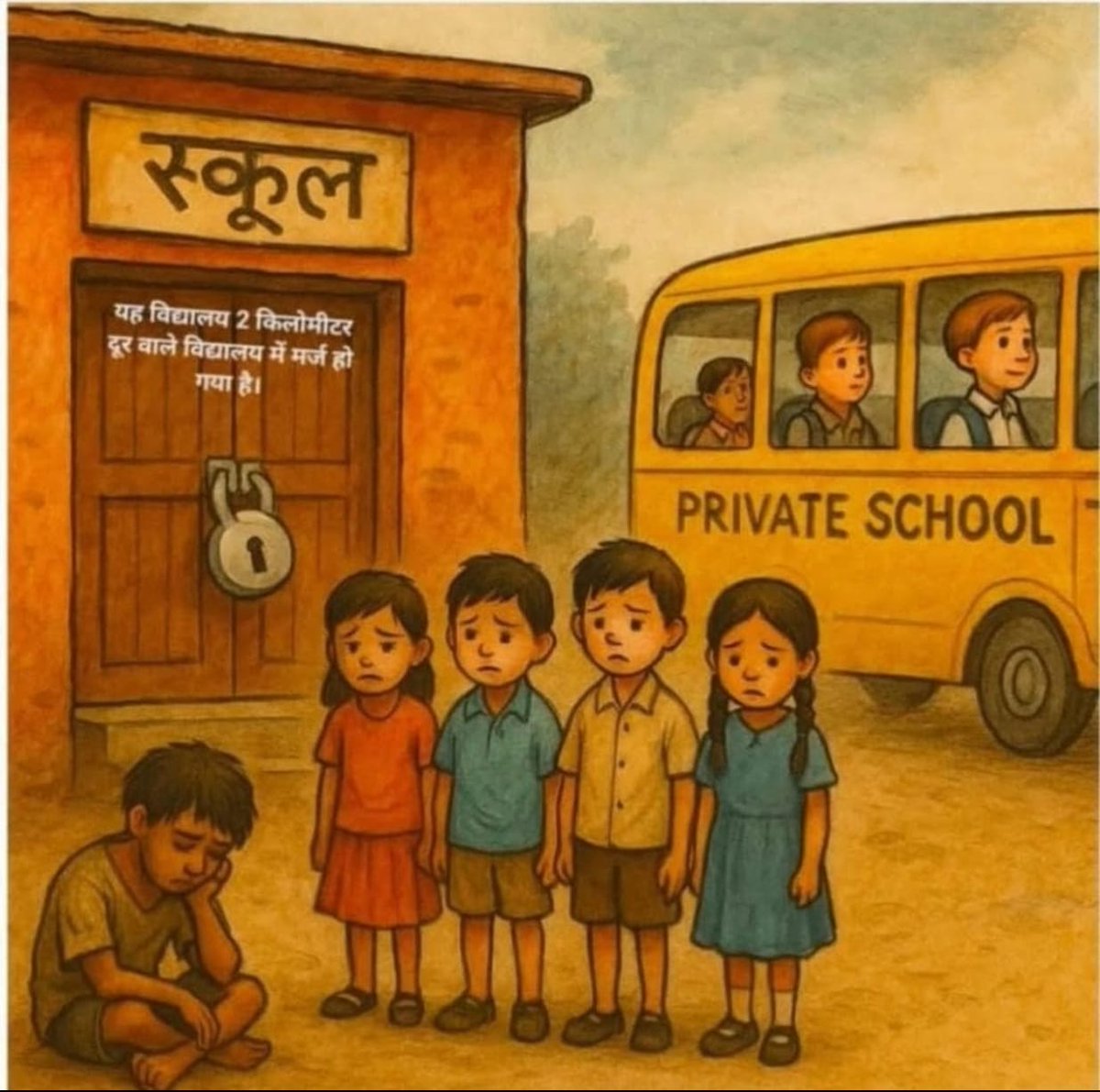 सरकारी स्कूलों में मास्टर नहीं, संसाधन नहीं —  
तो समाधान मर्जर नहीं, नियुक्ति और सुधार है।#JusticeForSchoolsChildren