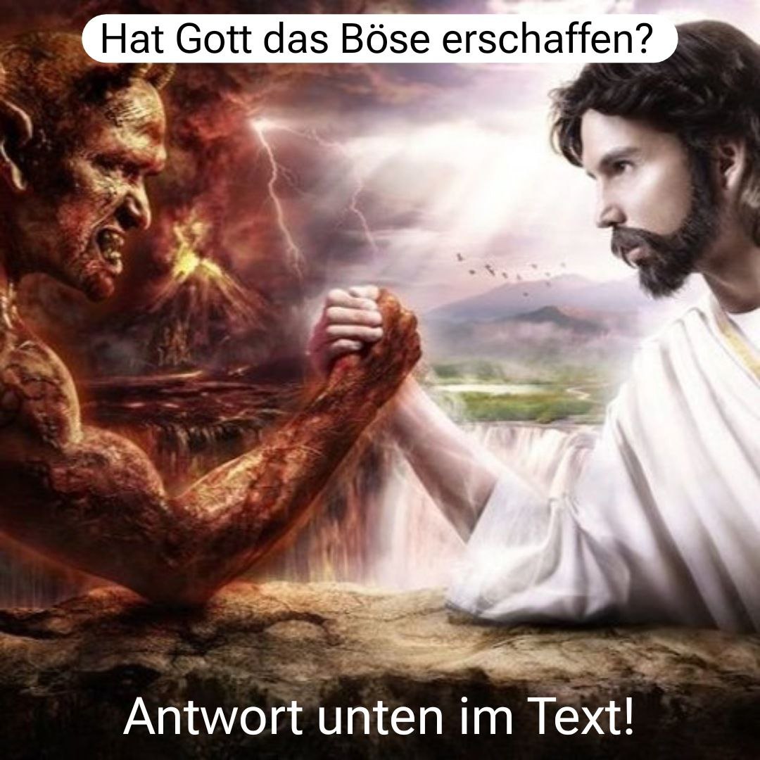 😇Gott &amp; das Böse😈
Hat Gott das Böse erschaffen?

🏫In einer Physikstunde:

Lehrer:"Erschuf Gott ALLES?" 
Alle bejahten. 
"Gibt es das Böse?" 

Schüler:"Ja, gibt es!" 

Lehrer:"Wenn Gott ALLES erschaffen hat, dann auch das Böse." 
Die Schüler verstummten.
Der Lehrer war