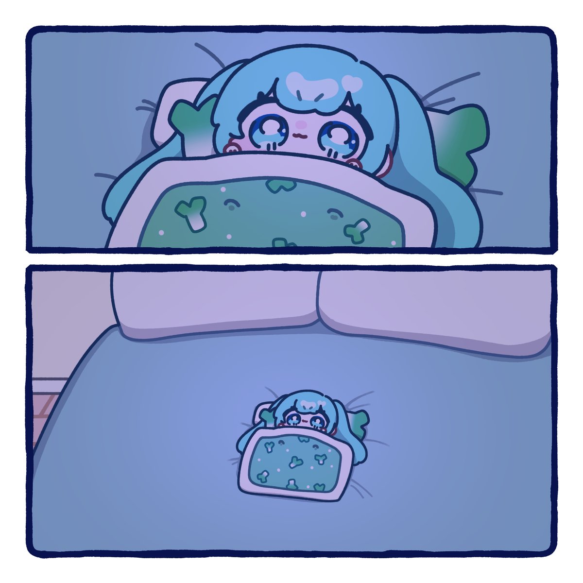 hedgehog0516's tweet image. #100日チャレンジ 
#初音ミク
Day 3.🌃💤