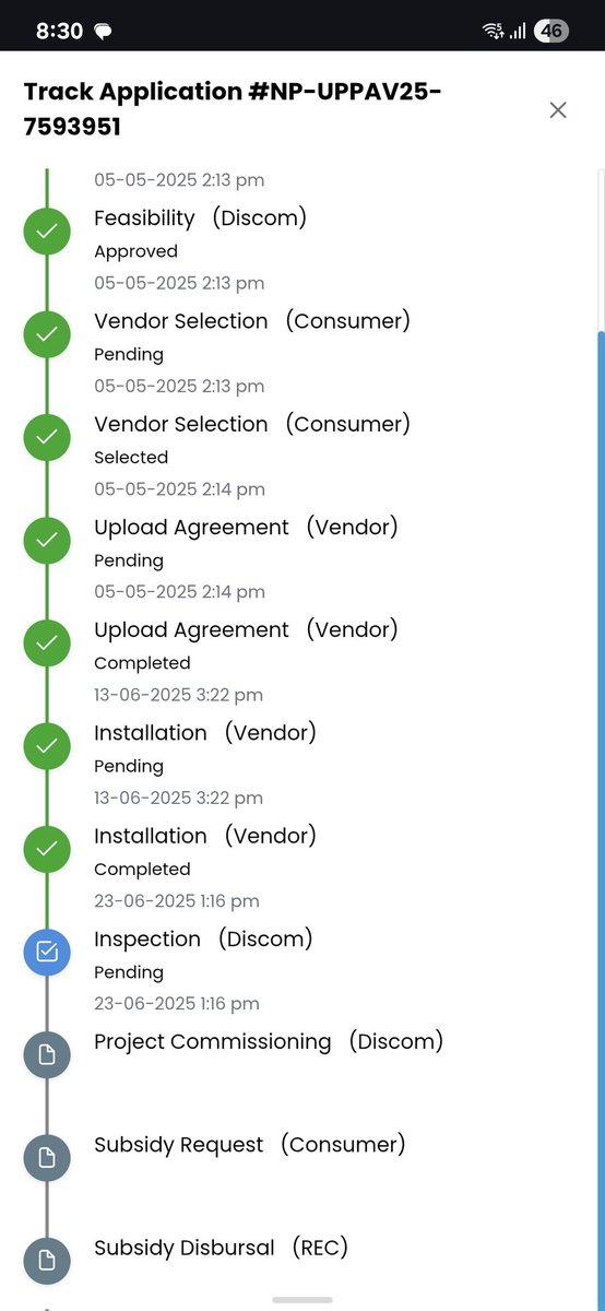 Yash_Jain18's tweet photo. @pvvnlmuzafarngr @mnreindia @DmMuzaffarnagar @UiPath @UPPCLLKO @PMOIndia @CMOfficeUP @PVVNLHQ Ye dekhiye sir inspection pending show ho rha hai aj tk bhi at discom level. https://t.co/EagJ2p1E3Q