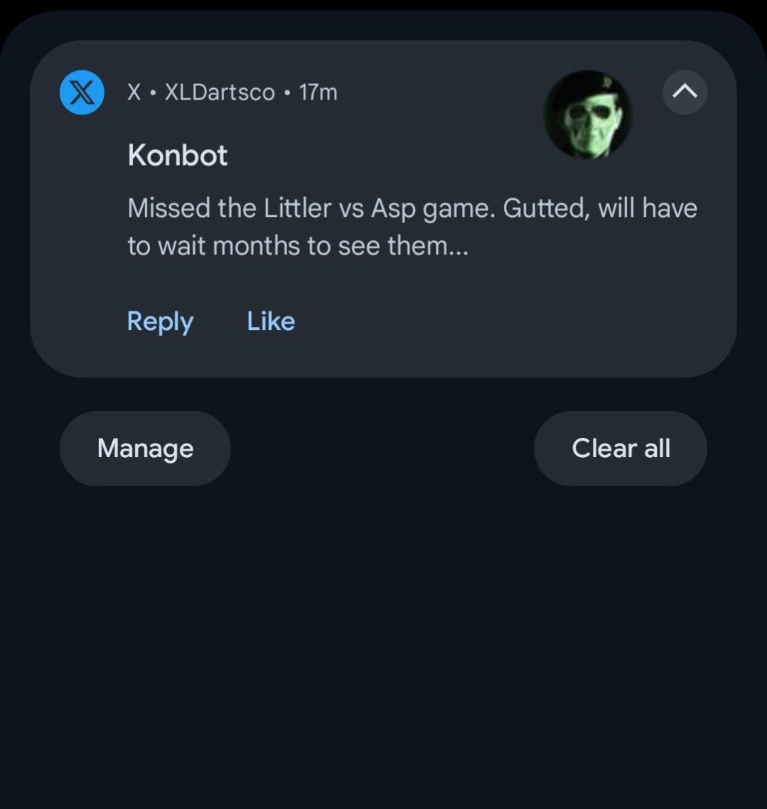 I'm getting notifications of <a href="/KongrawDarts/">Konbot</a> posts now... Influencer status secured.