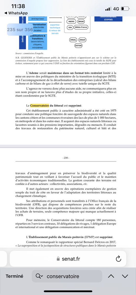 Extrait du rapport en cause, suppression du CDL pour passer sous bannière OFB qui n’existera bientôt plus…