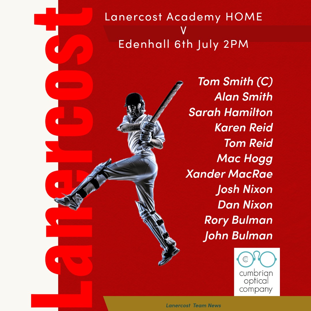 Team sheets for our Sunday fixtures. Good luck to both sides <a href="/PenrithCricClub/">Penrith Cricket Club</a> <a href="/EdenhallCC/">Edenhall CC</a>  #Cumbria #cricket