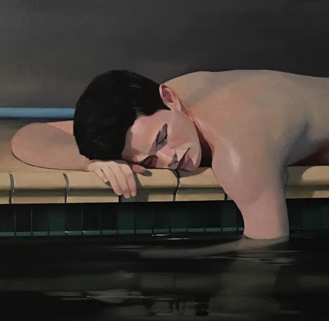 franch_laura's tweet photo. Mi hopperiana de este domingo es la estadounidense Elisabeth McBrien (Vermont, 1988). Su obra rezuma la calma del verano y cierta ingenuidad. Sigue la estética de Hopper en su composición minimalista y en el juego de la luz pero hay mucho de David Hockney en sus lienzos.

👇🏻Hilo. https://t.co/yRVbxA6NMo