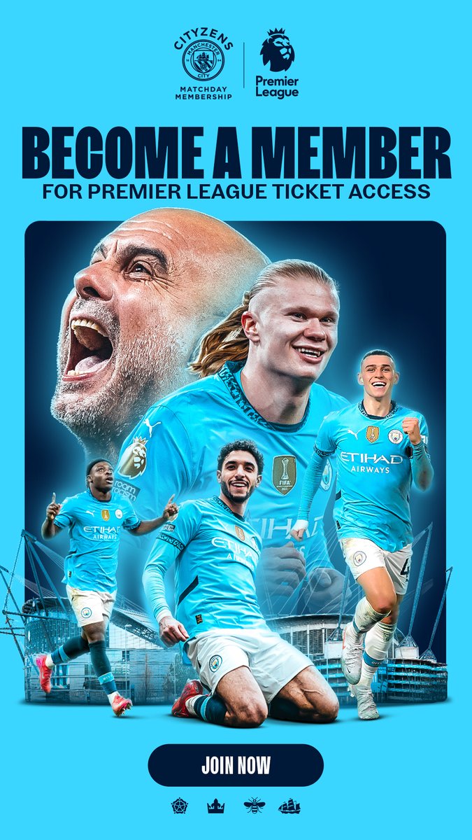 Become a Member to gain access to Premier League tickets!🎟️ More information on ticket criteria and release dates will be confirmed in due course.  Click here for more information 👇mancity.com/tickets/mens