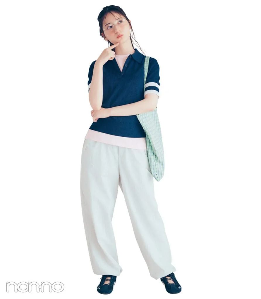 ⋱小坂菜緒の夏着回し🌻⋰
こさかなの快適＆涼しいワードローブ😉

✔接触冷感のタンク＆シャツで涼し気に
✔撥水パンツで雨の日も安心
▶▷buff.ly/m22sY9f

#小坂菜緒 #日向坂46
#ノンノ #nonno