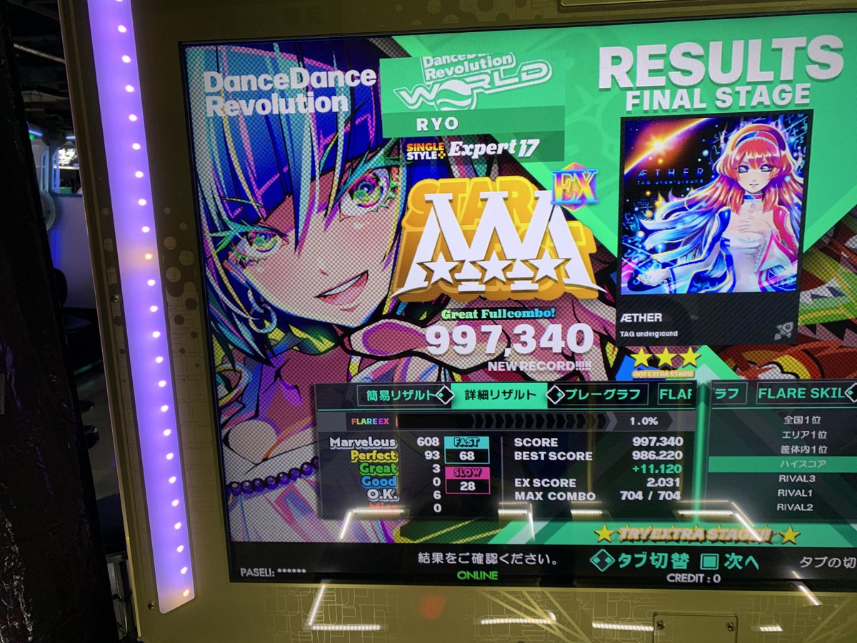 ΔESP EX抜け！めっちゃ前半ゲーだった
あととったのだいぶ前だけど
AETHER激もEX抜け！残り1%でめっちゃヒヤヒヤしたww