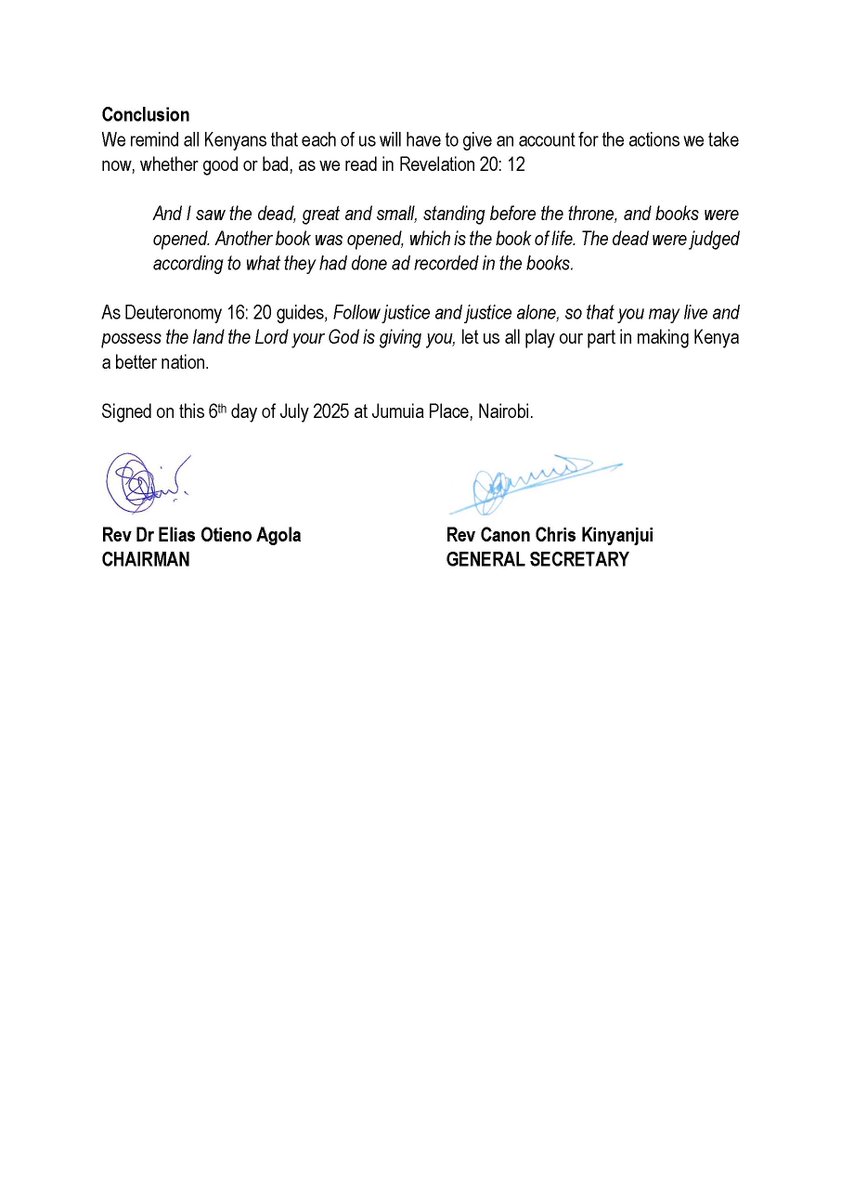 <a href="/CKKamau/">Chris Kinyanjui Kamau</a> <a href="/EAK_Kenya_/">Evangelical Alliance of Kenya</a> <a href="/KenyaKccb/">KENYA CONFERENCE OF CATHOLIC BISHOPS(KCCB)</a> <a href="/CJPDKENYA/">KCCB - Catholic Justice & Peace Department</a> <a href="/EstherPassaris/">Esther Muthoni Passaris</a> <a href="/kipmurkomen/">KIPCHUMBA MURKOMEN, E.G.H</a>