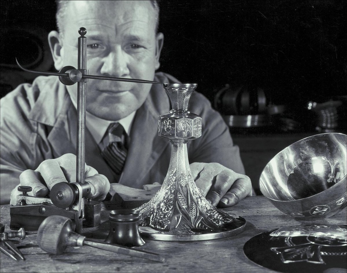 AUSNIAN's tweet image. Craftsmen at Albion Metalware, Melbourne, make chalices, monstrances and thuribles for use in Christian worship. 1940s. 🇦🇺✝️