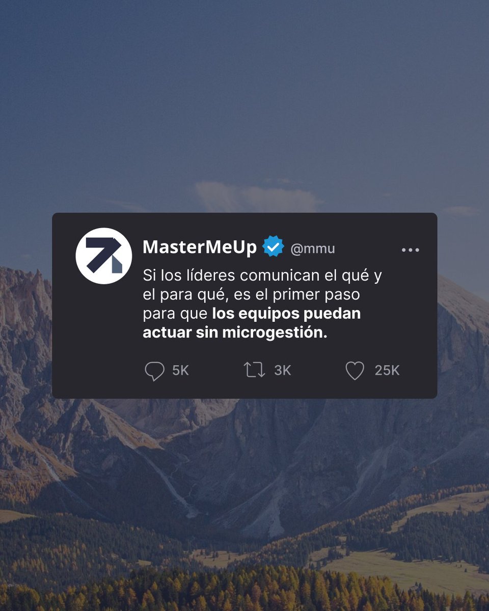 Liderazgo claro, no controlador. 

#liderazgo #OKR #Management