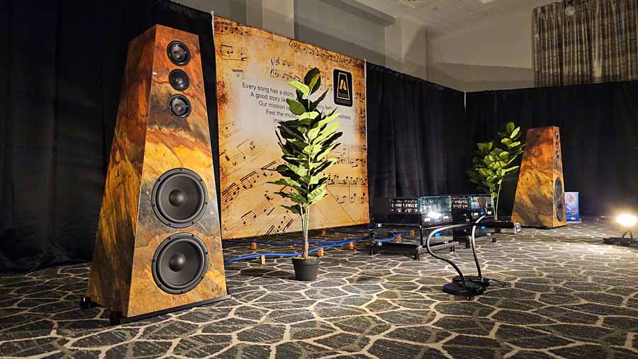 Sexy stereo of the day: Sunset Fire Natural Granite Speakers