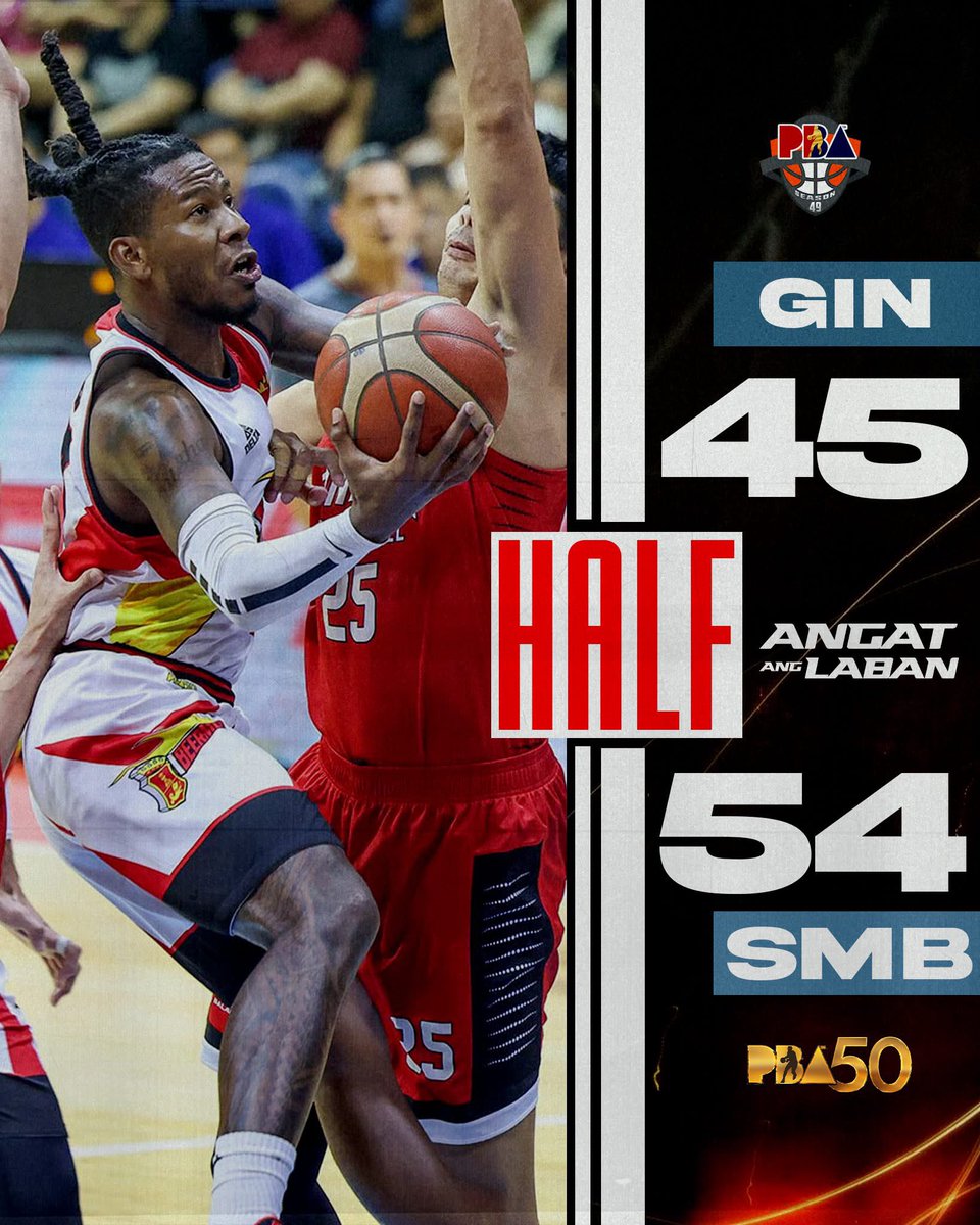 SMB ahead at the half. 

#PBAAngatAngLaban