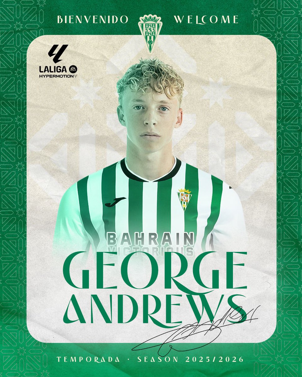 📝 COMUNICADO OFICIAL || George Andrews, nuevo jugador del #CórdobaCF.

🇬🇧Welcome, George 👋

👉 cordobacf.com/2025/07/06/geo…

#SigamosCreciendoJuntos