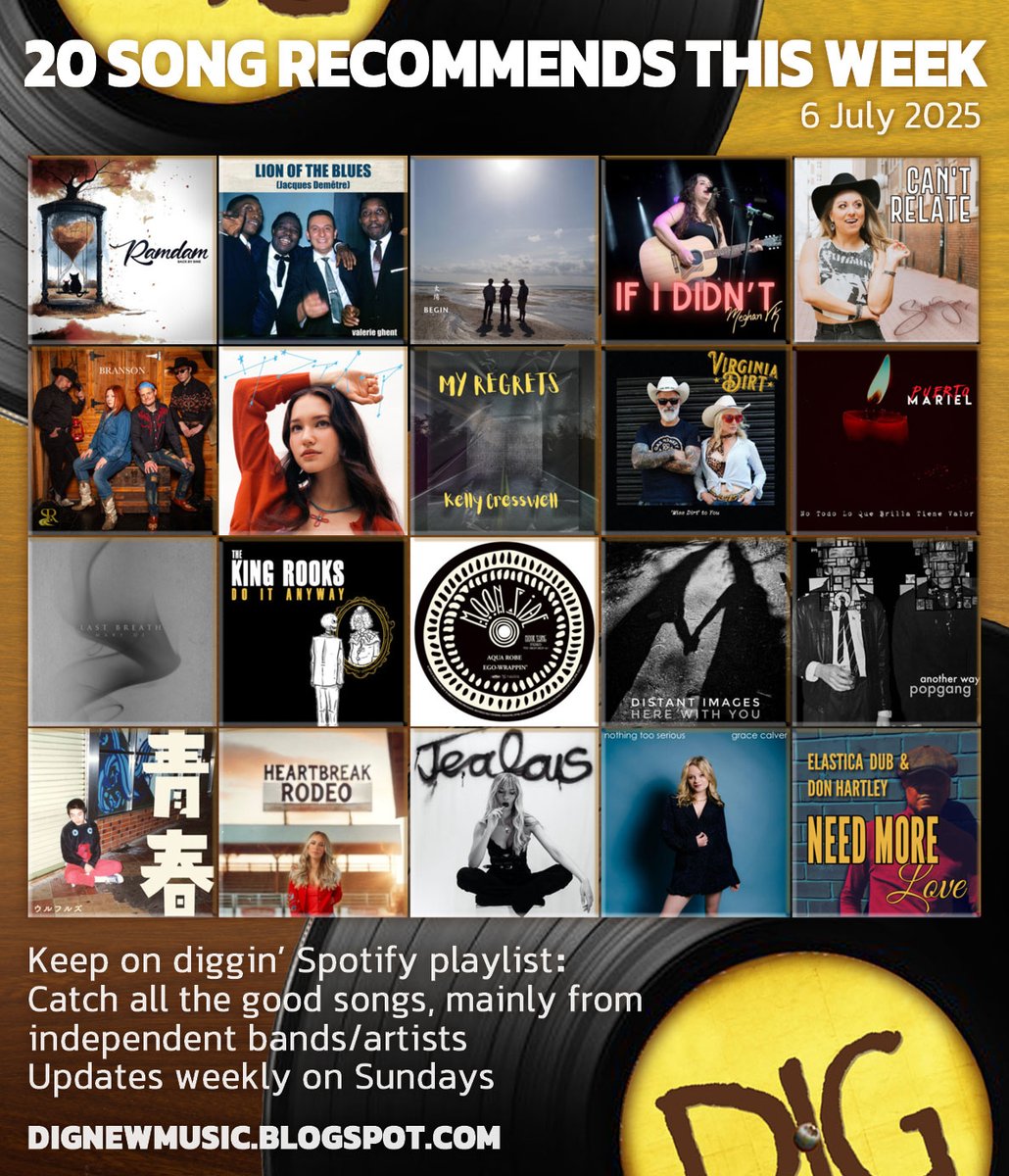 highly recommend checking out all these fine music!
dignewmusic.blogspot.com/2025/07/20-son…

🎧listen on Spotify: open.spotify.com/playlist/1z1eB… #nowplaying 
plz give the artists you like "💚+follow" ✨

「今週のGOOD」な20曲🎶 7月6日