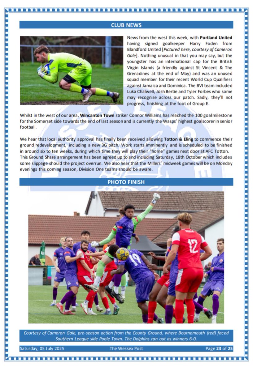 Behind The Fence Photography (@btfphotos) on Twitter photo It’s always good to see local clubs like <a href="/PooleTownFC/">Poole Town FC 🐬</a> and <a href="/BlandfordUtdFC/">Blandford United FC</a> getting well-deserved recognition in the <a href="/WessexLeague/">Velocity Wessex League</a> Post.
Here’s a quick look at the issue you shared, for those interested:
📄 Wessex Post Issue 02 (2025/26 Season)
📸 <a href="/CameronGale24/">Camerongale24</a> 💪 It’s always good to see local clubs like <a href="/PooleTownFC/">Poole Town FC 🐬</a> and <a href="/BlandfordUtdFC/">Blandford United FC</a> getting well-deserved recognition in the <a href="/WessexLeague/">Velocity Wessex League</a> Post.
Here’s a quick look at the issue you shared, for those interested:
📄 Wessex Post Issue 02 (2025/26 Season)
📸 <a href="/CameronGale24/">Camerongale24</a> 💪