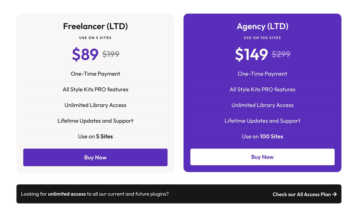 analogwp's tweet image. We are experimenting with LTD licensing for our @elemntor add-ons (Style Kits and Custom Library). 

Grab the deals: analogwp.com