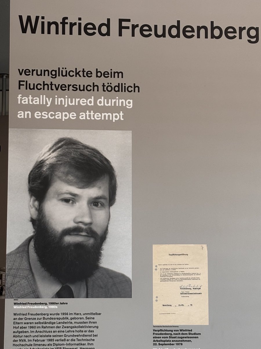 Visiting the Berlin War Memorial, I was particularly struck by the story of Winfried Freudenberg. He built a hot air balloon to escape. Just before take off his wife refused to come. The balloon crashed &amp; he died. This was in the year the wall came down

Craigoliver.substack.com