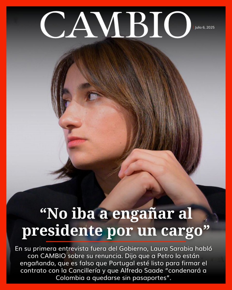 “Portugal no sabe a qué contrato se refiere Alfredo Saade”: la canciller Laura Sarabia, quien renunció en medio del escándalo de los pasaportes, habló con <a href="/federicogomezla/">Federico Gómez Lara</a>, director de CAMBIO, en una entrevista reveladora. Advirtió que los colombianos podrían quedarse sin este
