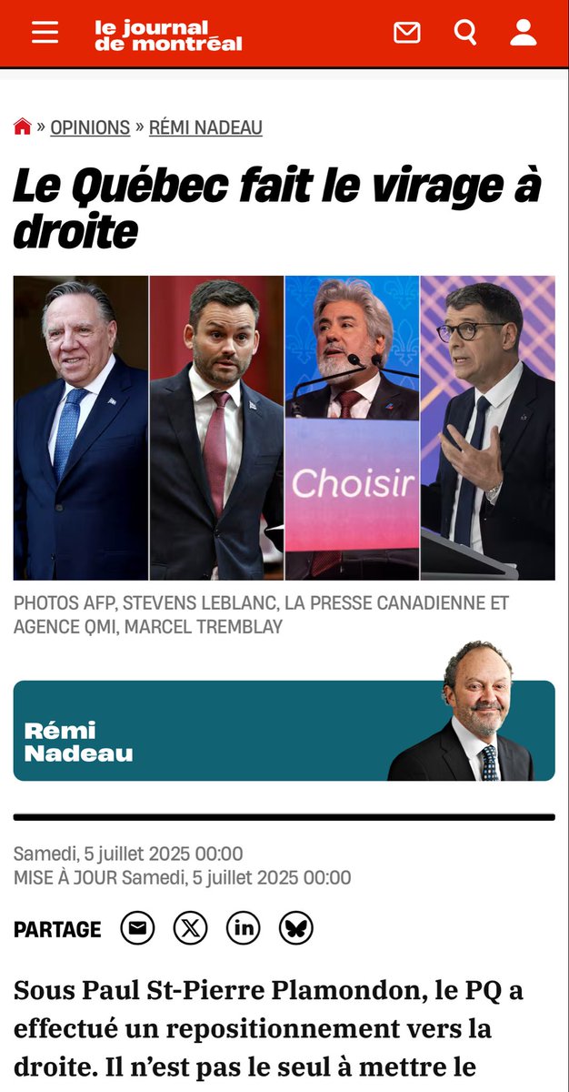 Paul St-Pierre Plamondon se repositionne à droite???

Le gars veut augmenter les dépenses de l’état six fois plus vite que la CAQ.

Le gars fait des discours avec QS au congrès de la CSN contre le privé en santé.

Le gars ne connaît pas la dette du Québec.

Le gars veut interdire