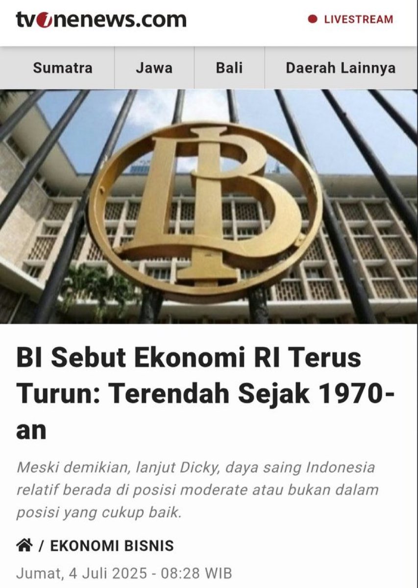 BI <a href="/bank_indonesia/">Bank Indonesia</a> ini ga kordinasi dulu sama buzzer kah? wong kata buzzer meroket 10tahun terakhir..