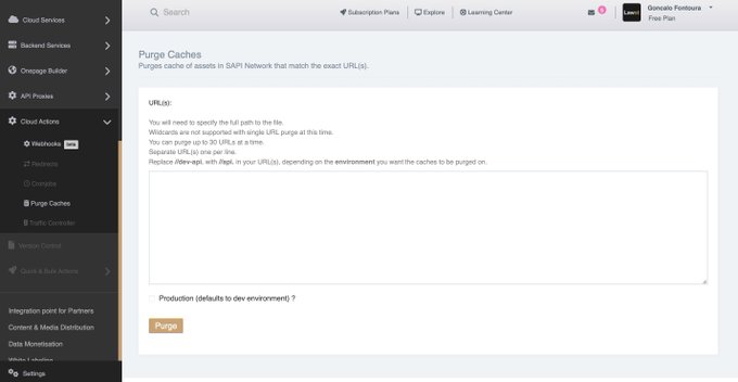 A new tool - Purge Caches - has been added to Simple API. simple-api.app