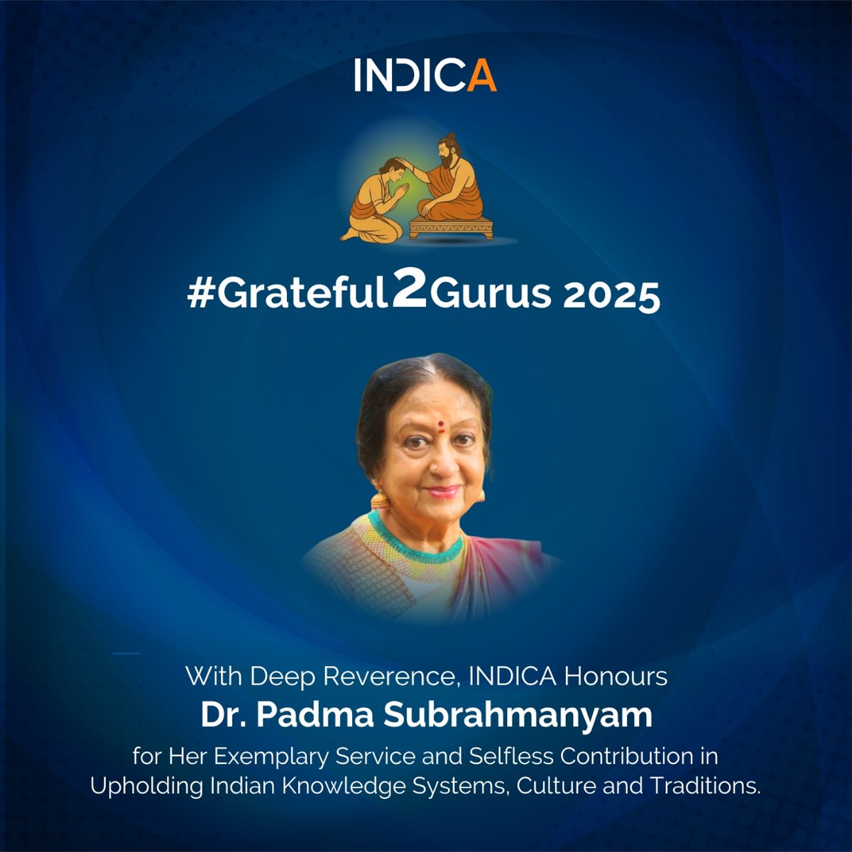 INDICA (@indicaorg) on Twitter photo #Grateful2Gurus 2025 #GuruPurnima #GuruParampara #Chennai #IKS
Our Gratitude and Pranams to
Dr. Padma Subrahmanyam
Revered Bharatanatyam Dancer, Scholar, Choreographer, Researcher and Educator.
<a href="/nagaraj_paturi/">Nagaraj Paturi</a> <a href="/dimplekaul_in/">Dimple</a> <a href="/SaamaanyaJ/">Shivakumar GV INDICA</a> <a href="/AparnaMSridhar/">Aparna M Sridhar</a> #Grateful2Gurus 2025 #GuruPurnima #GuruParampara #Chennai #IKS
Our Gratitude and Pranams to
Dr. Padma Subrahmanyam
Revered Bharatanatyam Dancer, Scholar, Choreographer, Researcher and Educator.
<a href="/nagaraj_paturi/">Nagaraj Paturi</a> <a href="/dimplekaul_in/">Dimple</a> <a href="/SaamaanyaJ/">Shivakumar GV INDICA</a> <a href="/AparnaMSridhar/">Aparna M Sridhar</a>