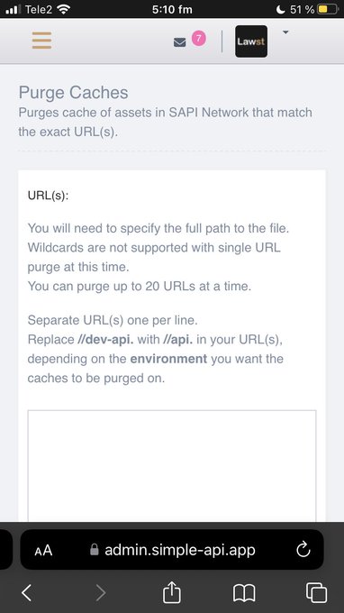 An update on the new Cache #Purging #functionality (#mobile }version). How sweet is it, to be able to fix an issue on the run straight from your #cellphone, huh ?  You should have a list of recently #purged urls available in the bottom, ready for a click and purge again. 👌🏼 #api