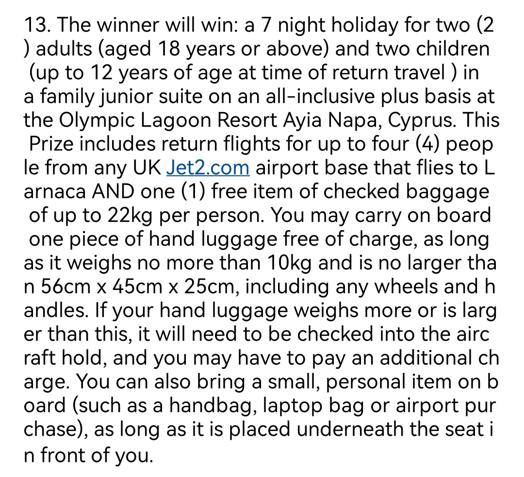 Competition currently run by <a href="/LidlGB/">@LidlGB</a> and <a href="/jet2tweets/">Jet2tweets</a> with a great holiday up for grabs. Which one of you will take care of any kids between 12 and 18? Are they not invited? I've read it so many times now and I still can't believe the prize excludes teens... Family holiday, eh?