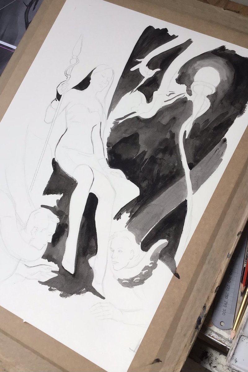 This is the part I always find difficult..the start of the painting when the first strokes of paint hit the paper and you wonder if it will work out right. (thankfully it did!)