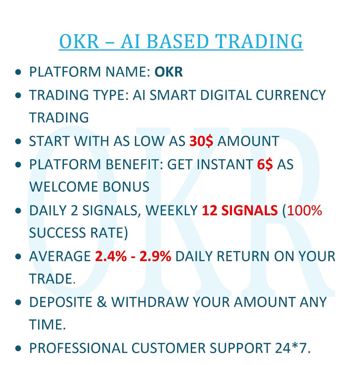 Jay_7515's tweet image. #TradingSignals 
#okrplatform 
#contracttrading 
#digitalcurrency 
DM for more information.. 💵