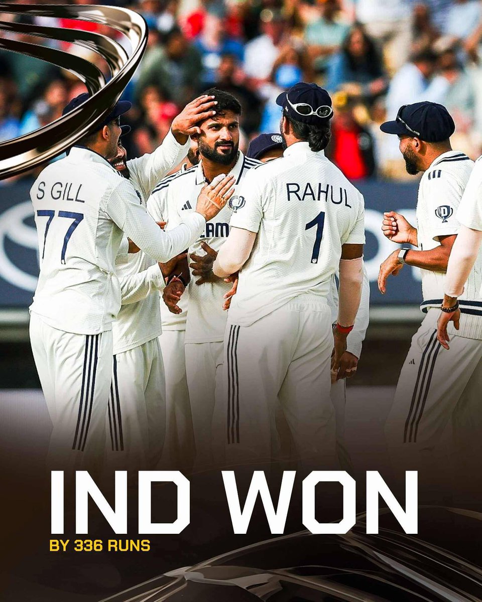India become the first Asian team to win a Test match at Edgbaston, and level the series 1-1 with a massive winning margin of 337 runs 👏

#ENGvIND #England #India #Cricket #TendulkarAndersonTrophy