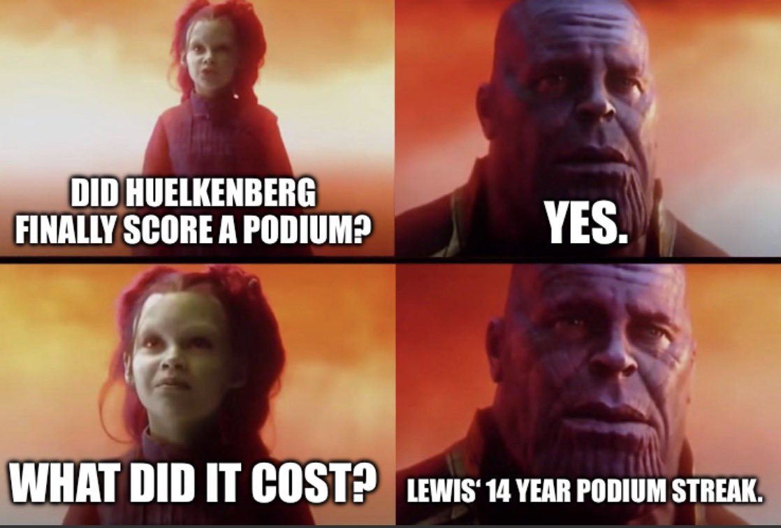 A Huelkenberg podium for Lewis‘ streak. | #p1 #BritishGrandPrix #F1