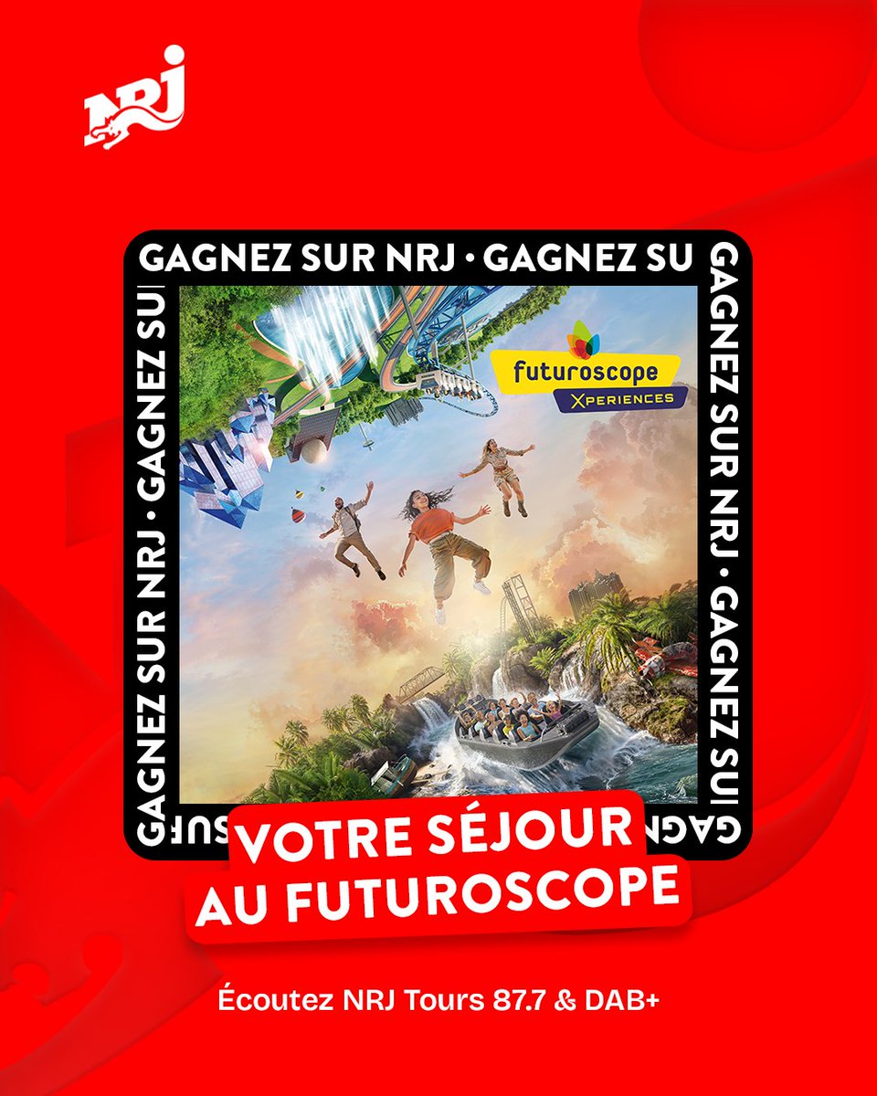 Cette semaine direction le <a href="/futuroscope/">Futuroscope</a> 🎢
Vous allez découvrir la nouvelle attraction « Mission Bermudes »
On vous offre votre séjour pour quatre personnes sur NRJ #Tours 😎