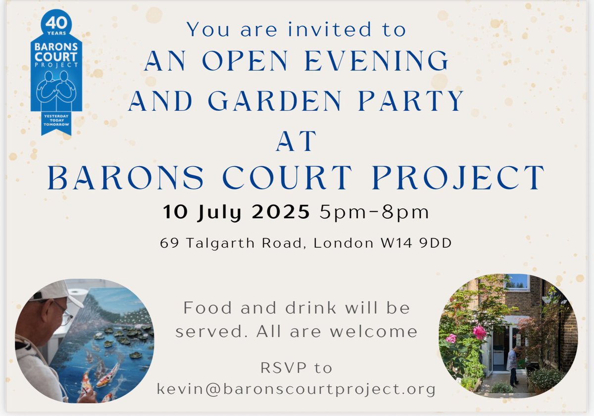 BaronsProject's tweet image. The weather is set to warm up again this week. Come to our open evening on Thursday, 10th July, from 5pm to 8pm. Supper, drinks and ice creams in the garden, do come if you are able to.