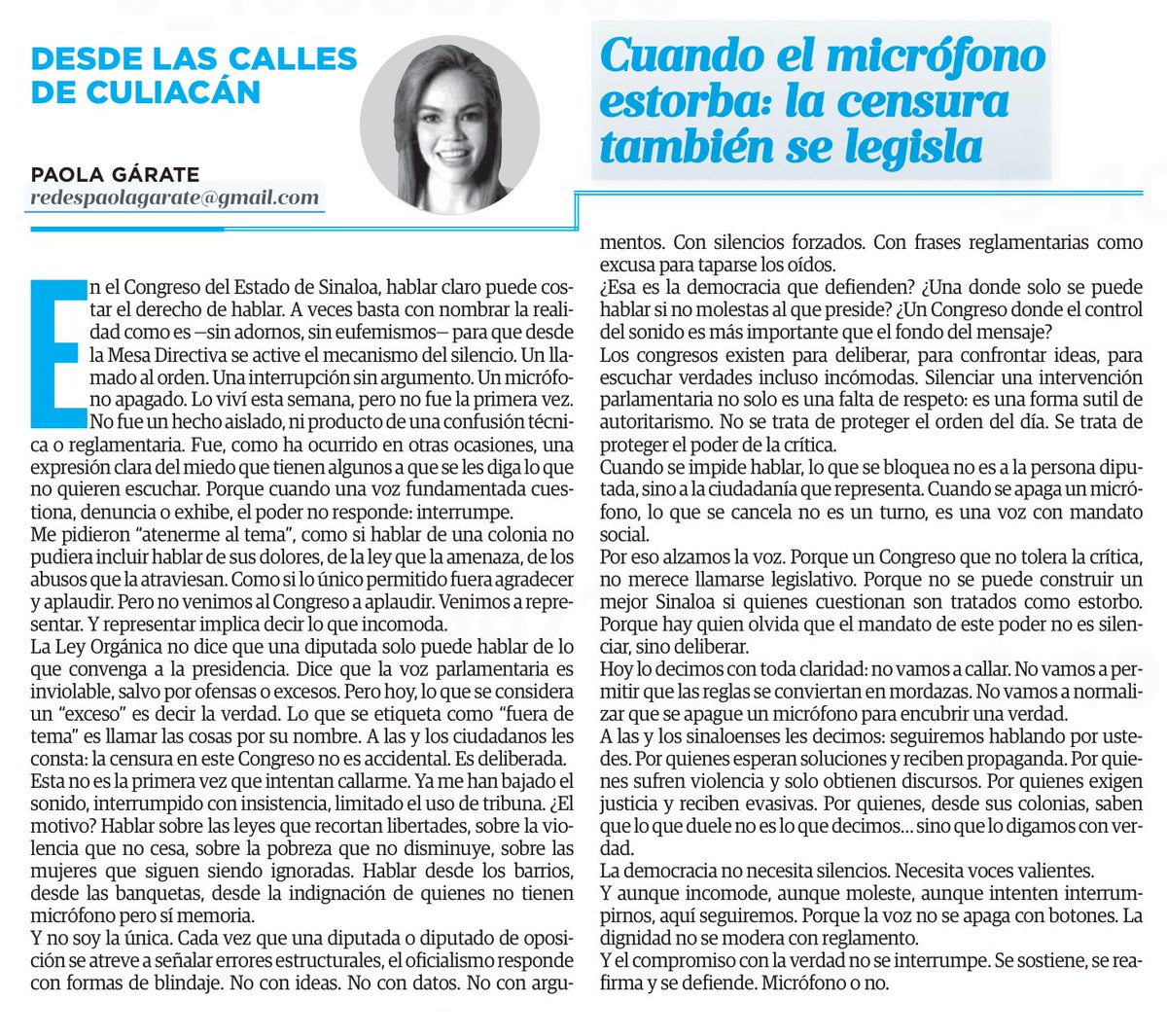 🅾️ CANDIL DE LA CALLE Y OSCURIDAD DE SU CASA

Legisladoras del <a href="/congresosinaloa/">Congreso del Estado de Sinaloa</a> promueven castigar la violencia política contra la mujer, pero diputadas de <a href="/PartidoMorenaMx/">Morena</a> la ejercen de manera sistemática contra una del <a href="/PRI_Nacional/">PRI</a> 🫢

Publicado en <a href="/ELDEBATE/">Debate</a>