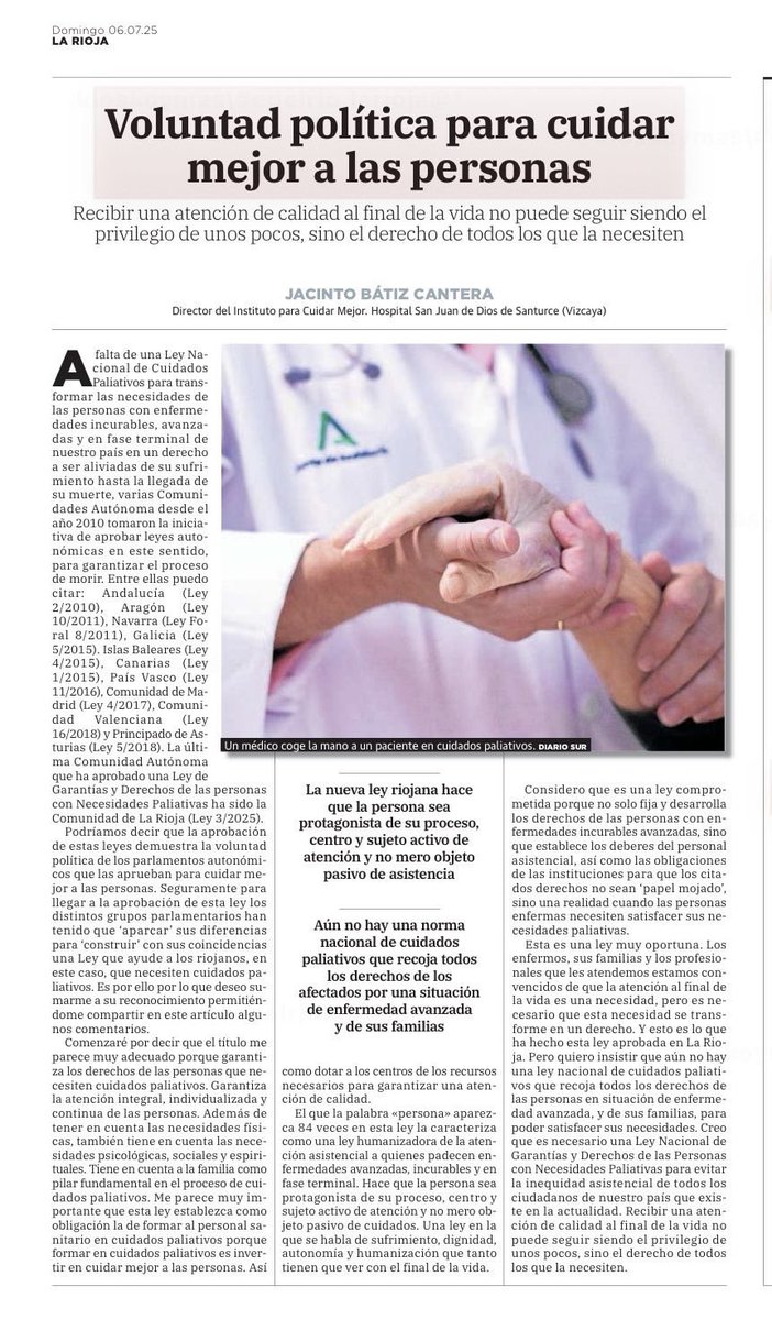 Jacinto Bátiz (@jbtiz) on Twitter photo Para cuándo tendremos una Ley Nacional de Cuidados Paliativos. <a href="/Hospital_SJDS/">Hospital San Juan de Dios de Santurtzi</a> #haciaunaculturapaliativa #ParaTiPaliativos Para cuándo tendremos una Ley Nacional de Cuidados Paliativos. <a href="/Hospital_SJDS/">Hospital San Juan de Dios de Santurtzi</a> #haciaunaculturapaliativa #ParaTiPaliativos