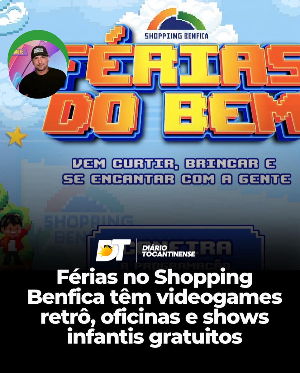 Em julho, o Shopping Benfica oferece atrações gratuitas para toda a família. De 11 a 30, tem videogames retrô, exposição de colecionadores, shows aos sábados e oficinas infantis aos domingos, sempre às 17h, no piso térreo.