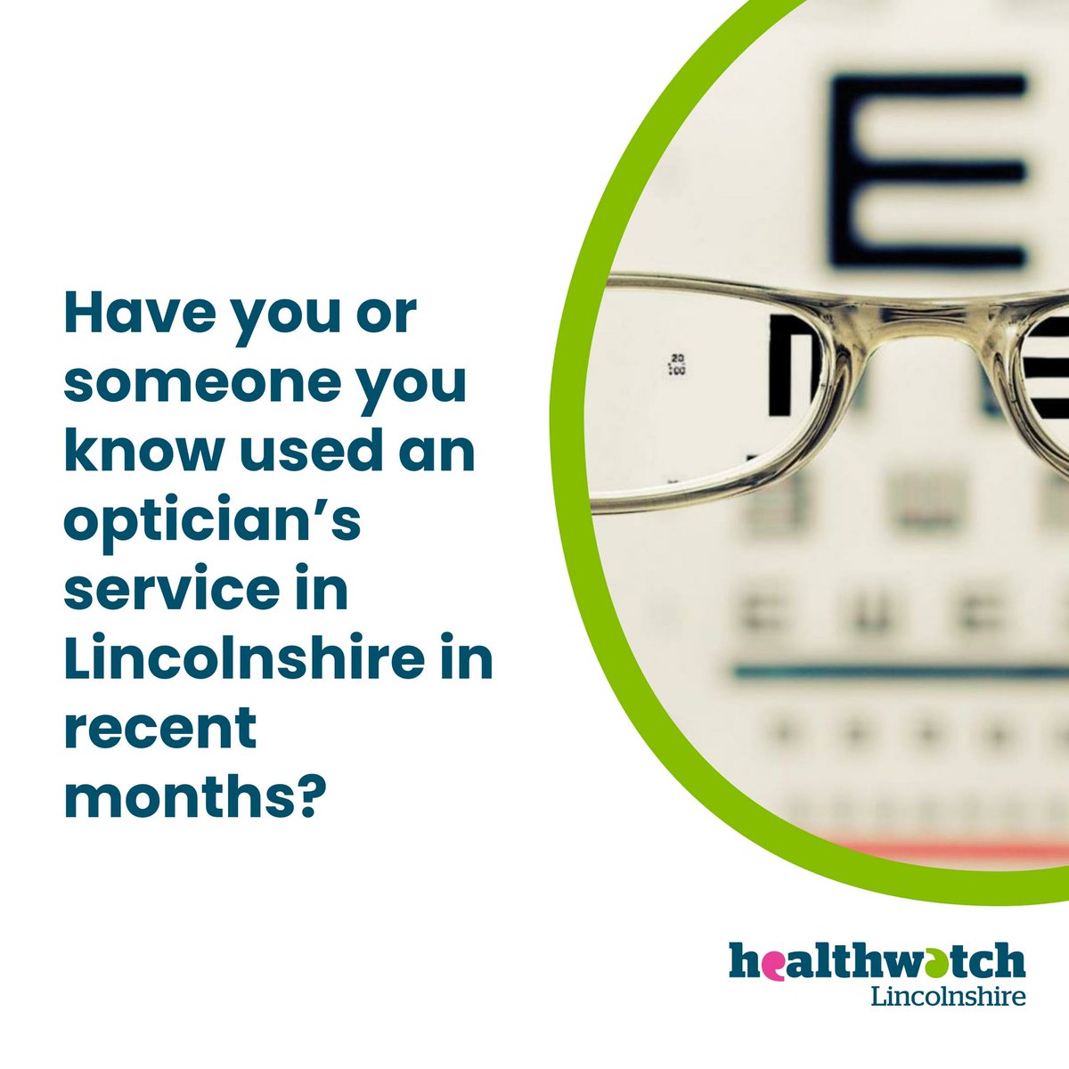 🧐 Have you or someone you know used an optician’s service in Lincolnshire in recent months?

Please give feedback your feedback here: bit.ly/3KoDfSm
Tell us about other local NHS or social care services too.