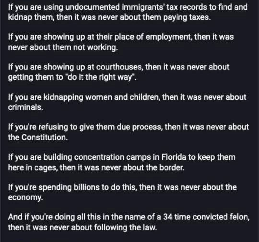 consciencevegan's tweet image. The answer to every ignorant #maga question on immigration. Are we great yet?
#IMMIGRATION #immigrationreform #Immigrants #Trump #trumpisastonecoldliar #trumpiswrong #trumpiscriminal #TrumpIsWeak #Resist #resistrump #GOP