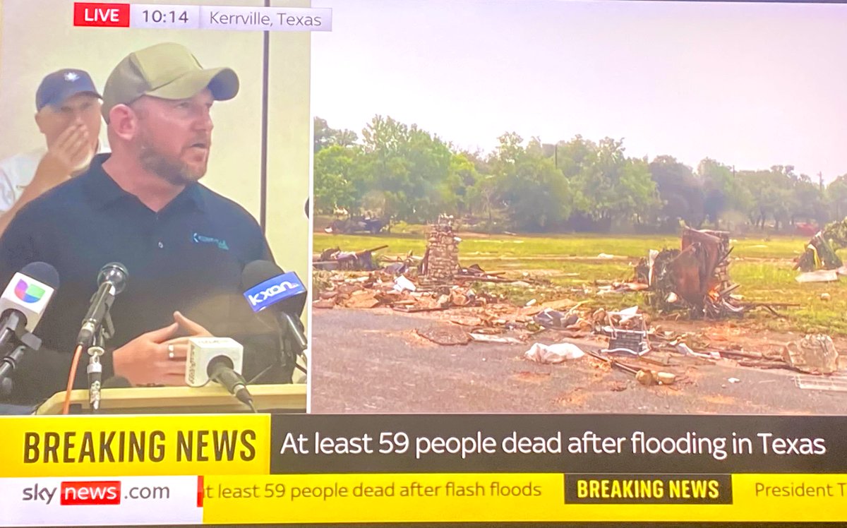 At least 59 dead in the #Texas flood with more missing. City leaders are asking that volunteers not use drones as it’s making search and rescue more difficult. If you want to volunteer use the following website instead. 
tcr.communityos.org 

#KerrUnited #kerrvilleflooding