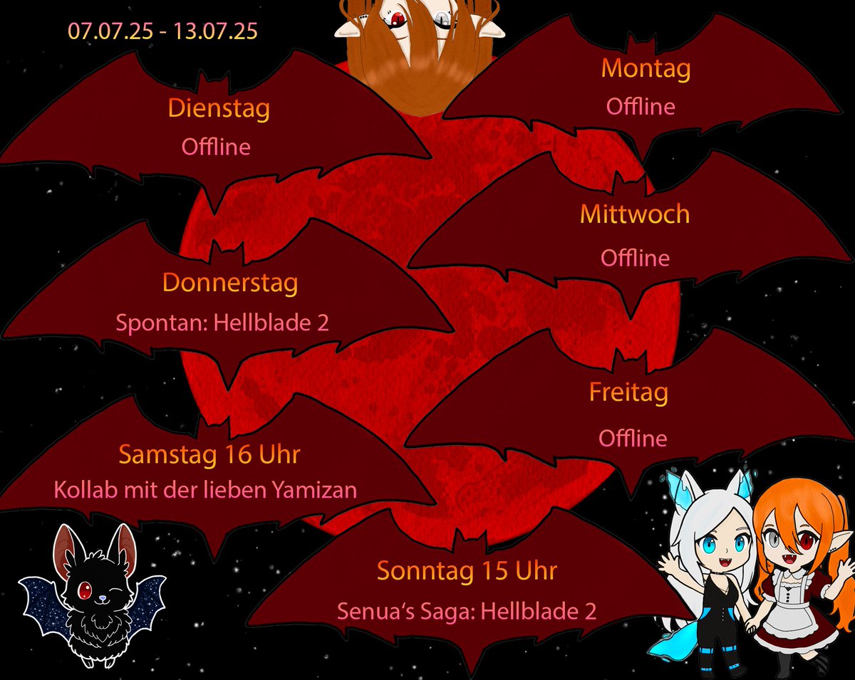 Kyuma ♥ VTuber (@ikyumai) on Twitter photo Neue Woche neuer Plan! Da ich noch immer mit Erkältung kämpfe ist der Anfang der Woche ruhig.
-> Donnerstag: Spontan Hellblade 2
-> Samstag 16 Uhr : Phasmophobia - Zusammen mit der lieben <a href="/YamizanTwitch/">Yamizan - 🔥 GERVtuber 🐺</a> twitch.tv/yamizan
-> Sonntag: 15 Uhr Hellblade 2
Bleibt Gesund! Neue Woche neuer Plan! Da ich noch immer mit Erkältung kämpfe ist der Anfang der Woche ruhig.
-> Donnerstag: Spontan Hellblade 2
-> Samstag 16 Uhr : Phasmophobia - Zusammen mit der lieben <a href="/YamizanTwitch/">Yamizan - 🔥 GERVtuber 🐺</a> twitch.tv/yamizan
-> Sonntag: 15 Uhr Hellblade 2
Bleibt Gesund!