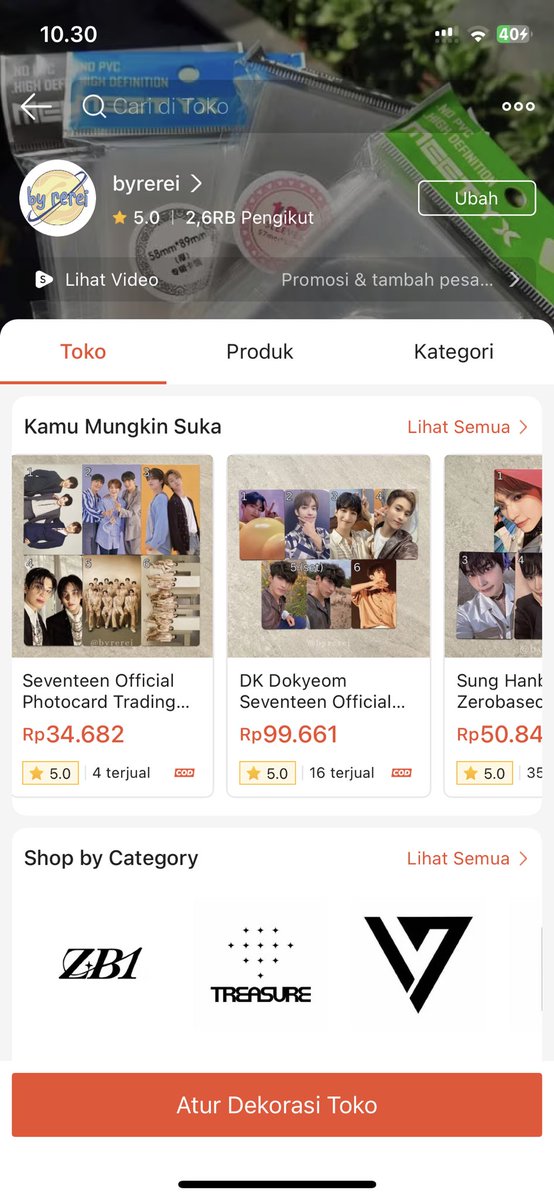 #wts
Selamat malam caratdeull~^^

Sebelum tidur yuk kepoin produk-produk kita di oren. Mumpung mau event 7.7 juga nihh.
Kalian juga bisa shop by category ya!
Tinggal klik di kategori group yang kalian mau, pilih-pilih deh!

yuk kepoin di 👉🏻 shopee.co.id/byrerei